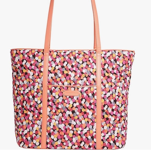 Vera Bradley Orange/Multi Polka Dot Print tote Bag - Picture 2 of 7